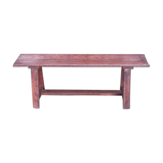 solid wood bench 120 cm, dark stained, rustic chic