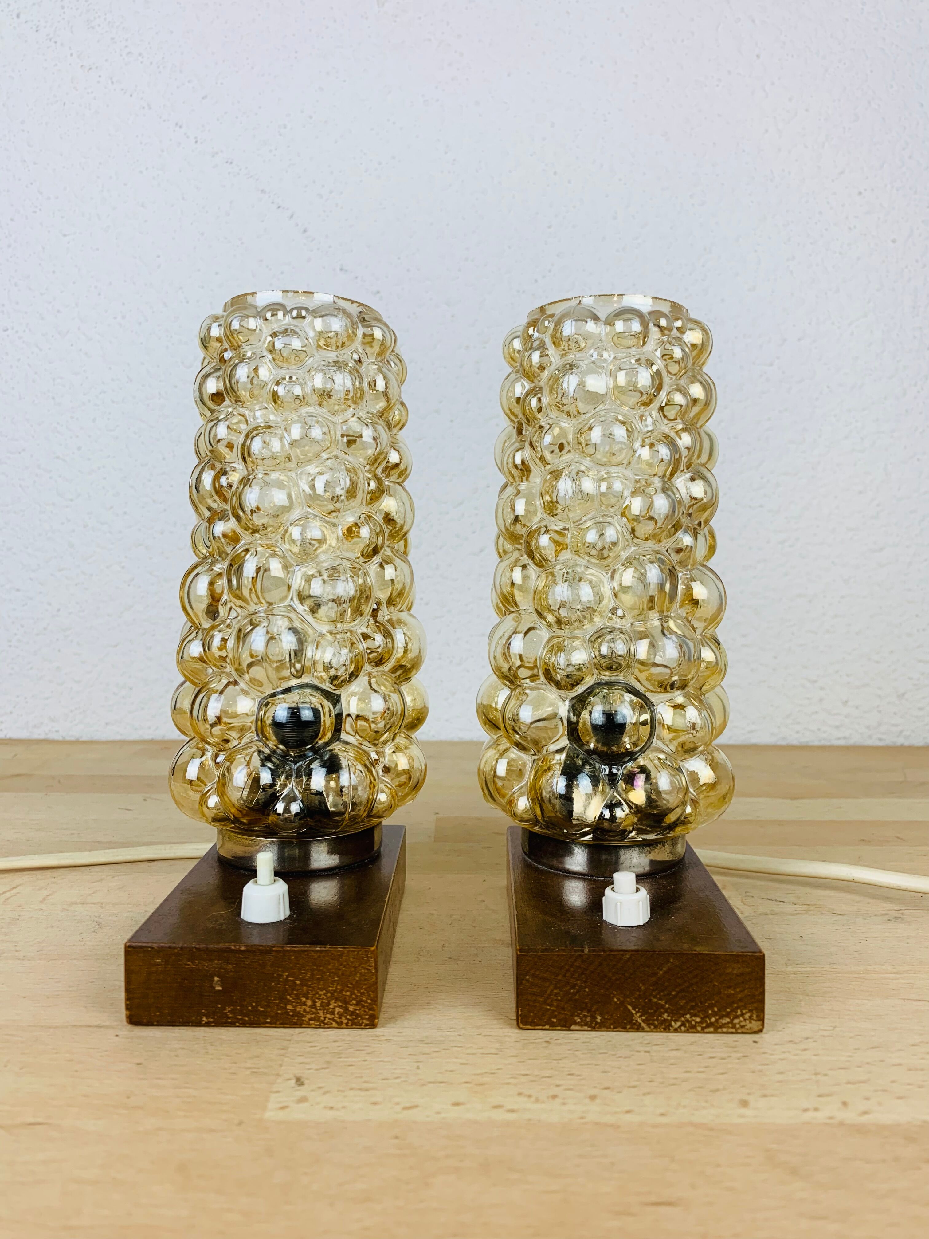 Paire de lampes chevets par Helena Tynell bubble pour Limburg