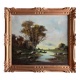 HST painting "Landscape with fishermen" 1898 signed Lion + frame