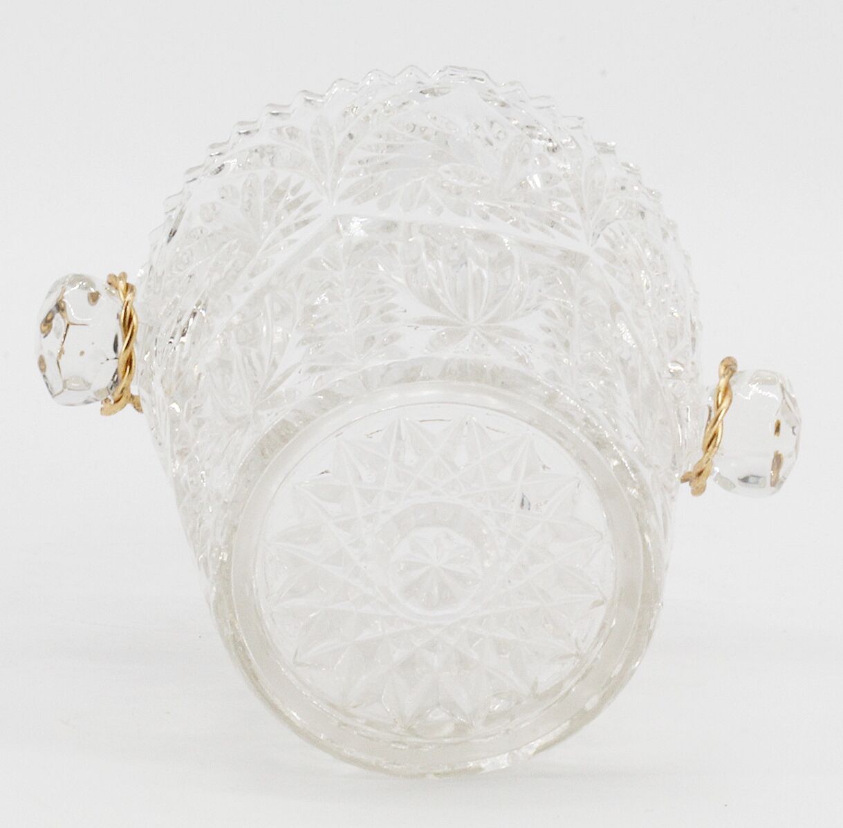 Old glass ice bucket