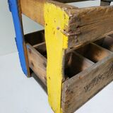 Wooden bottle holder 15 old screen-printed lockers