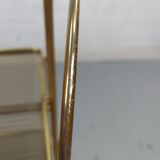 Desserte vintage doré et plexi pliante circa 1960