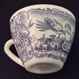 Set of six cups and saucers in opaline, vintage, RIVANEL