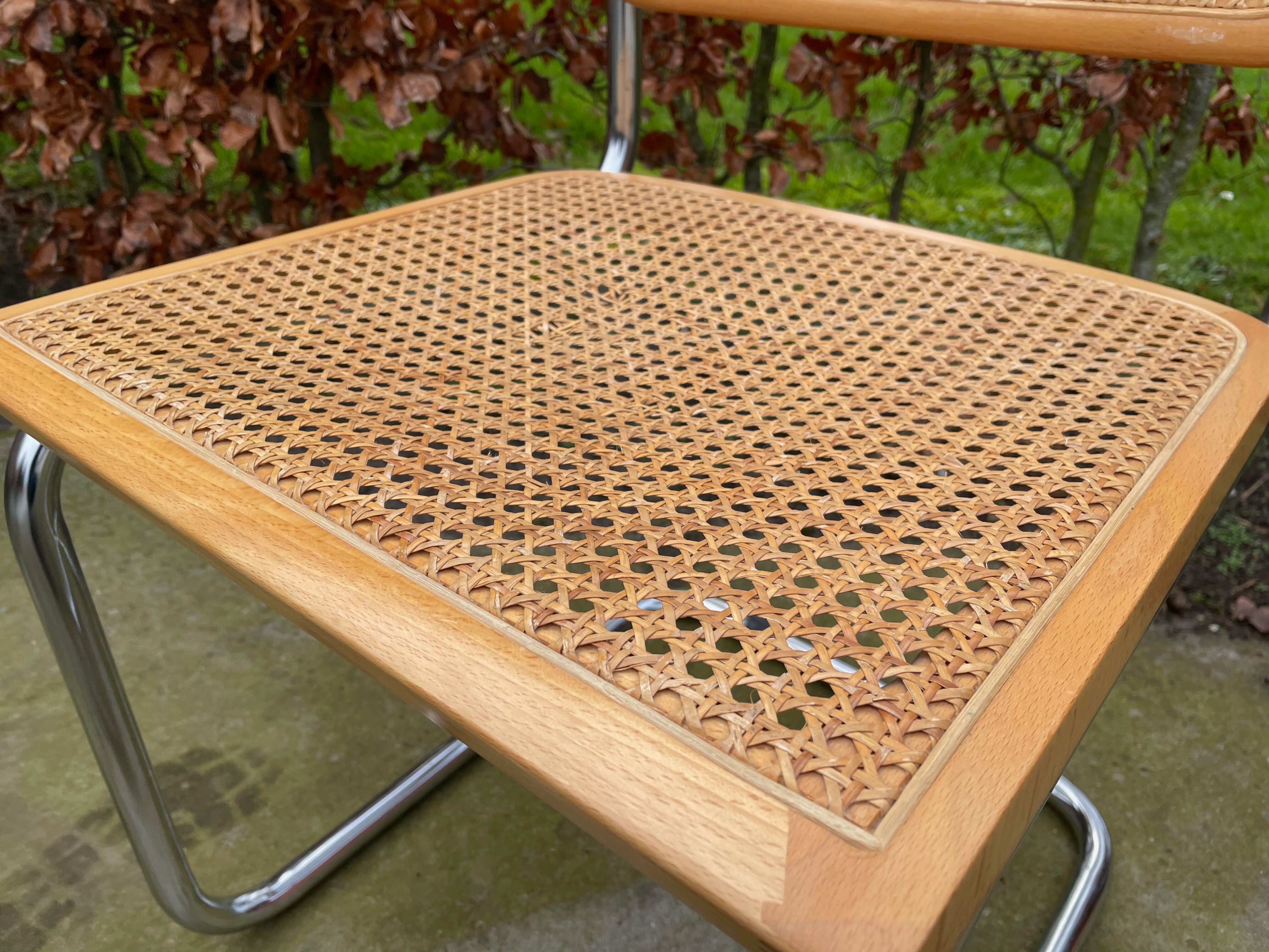 Lot of 4 Chairs Model Cesca designed by Marcel Breuer