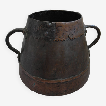 ancien chaudron pot cuivre XIXe art populaire