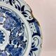 Delftware dish with blue flowers on a white background, 18th century, 35 cm
