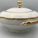Soup bowl in white porcelain paste and enamels of limoges finish gilding