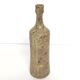 Bottle vase in sandstone pyrite floral decoration signed