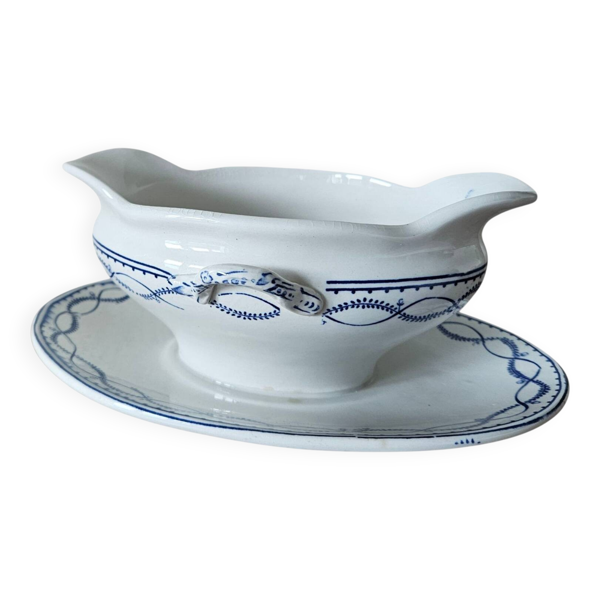 Saucière ancienne en faïence Boch Frères la Louvière