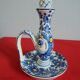 Ceramic candle holder Titano Italy blue and yellow flower patterns