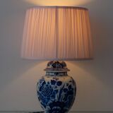 Pair of Royal Delft Blue & White Hand-Painted Floral Ginger Jar Table Lamps