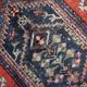 Tapis persan Hamadan antique des années 1920, médaillon tribal usé, 128 cm x 194 cm