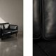 Vintage Mid-Century Danish Modern Two-Seater Black Leather Sofa, 1970s
