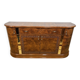 Buffet italien vintage des années 1980 – Effet noyer et miroir