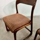 Set of 6 old baumann design sled chairs from the 60s wood and fabric