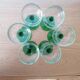 6 verres à vin d'Alsace pied vert