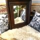 Miroir ancien en bois massif style Huguenot