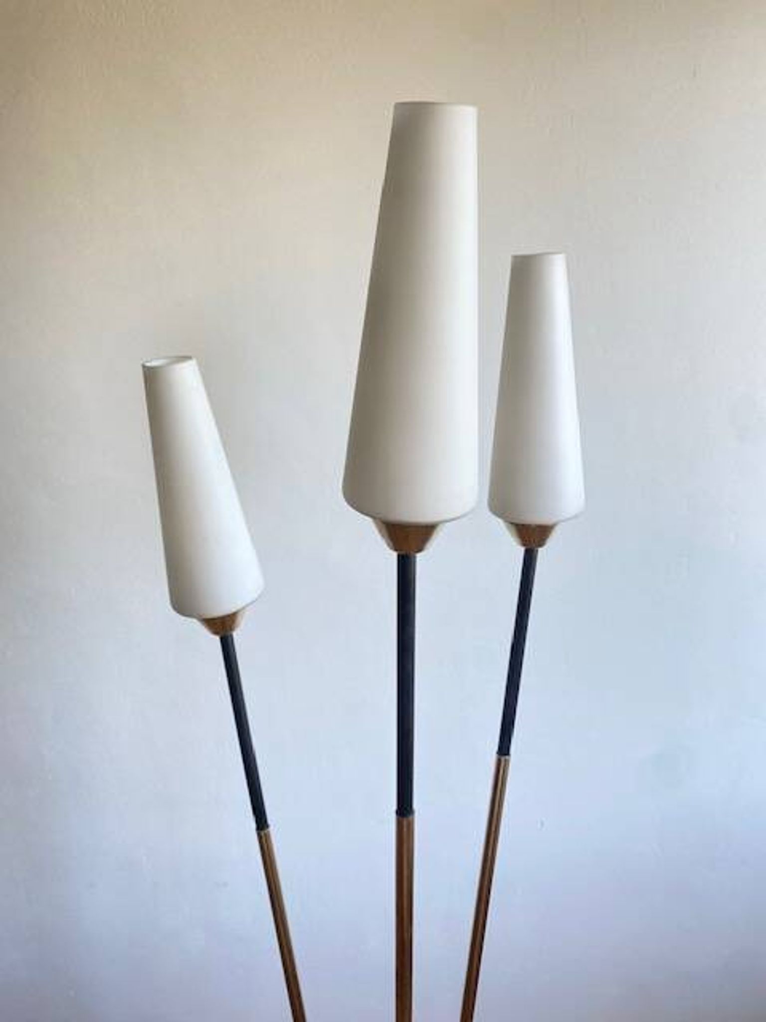 Vintage opaline tripod floor lamp
