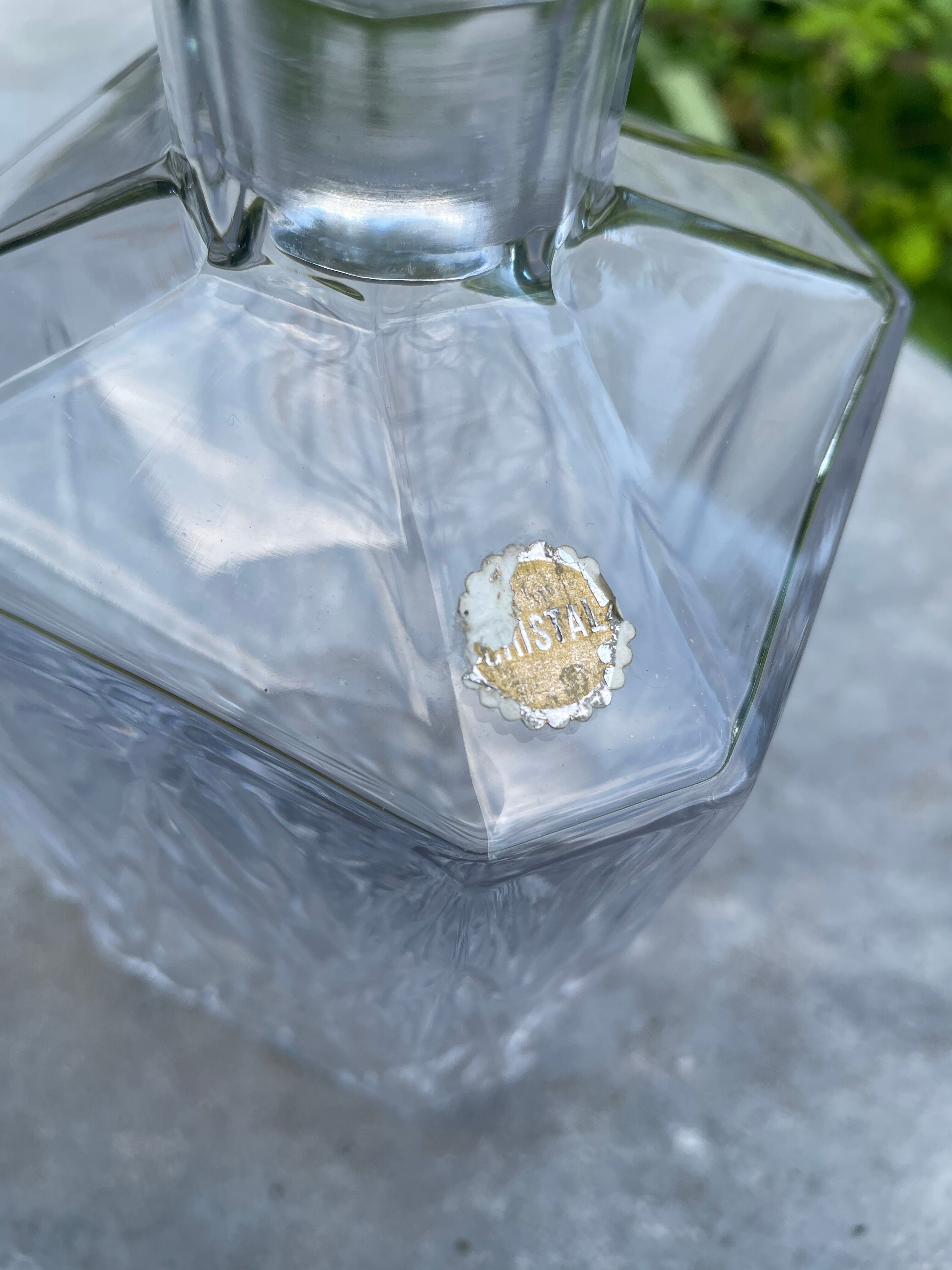 Chissed crystal whiskey decanter