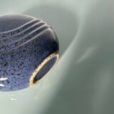Vase lentille en grès bleu