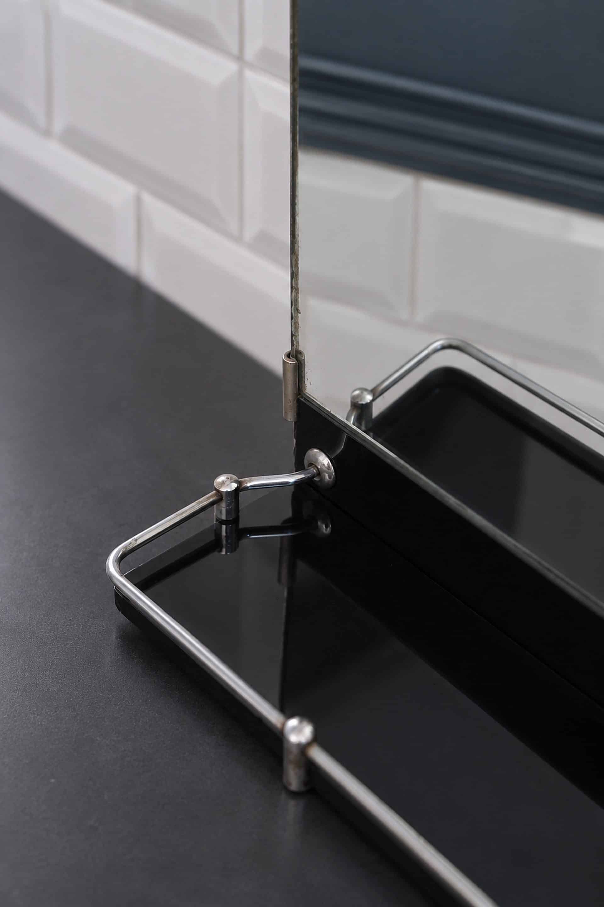 Miroir rétro de salle de bain, années 1930-40