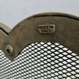Fire screen, spark arrester, made in Italy, in brass with 3 folding flaps, 1970