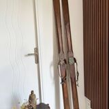 Old vintage wooden ski