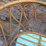 Rattan bassinet with hood arches