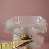 art deco suspension, 6-light Ezan glass globe chandelier, art deco bronze chandelier