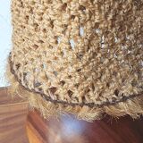 Solid wood lamp with rope shade