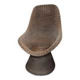 Large woven rattan armchair