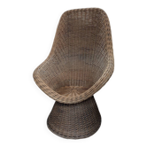 Large woven rattan armchair