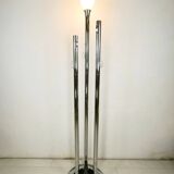 Lampadaire dimmable avec porte-manteau en laiton chromé