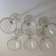 Set of 6 port wine glasses with engraved cherry decor from the 50s/60s