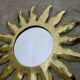 Vintage sun mirror in golden wood 60x60cm
