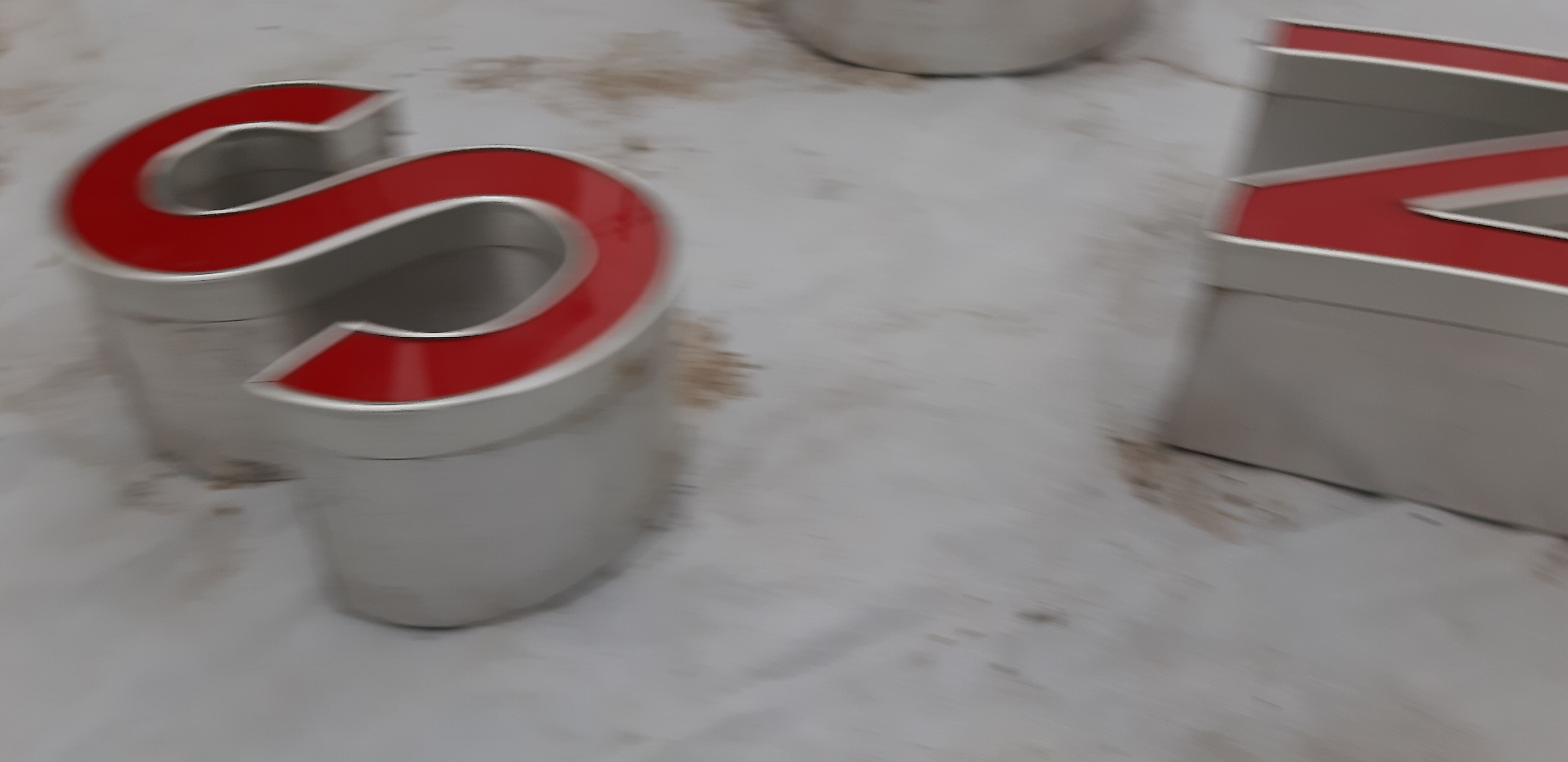 9 luminous industrial letters