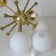 Vintage Sputnik Chandelier Gold Brass Space Age Redesign Pendant Lamp