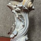 Vintage porcelain dolphin and shell vase circa 1960