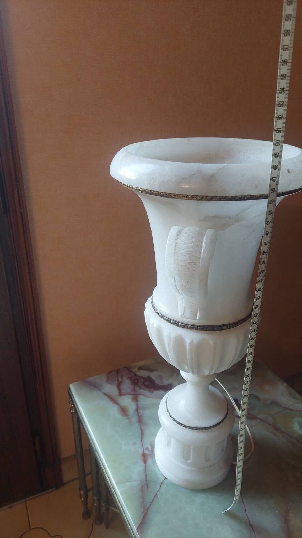 Lampe style antique effet marbre
