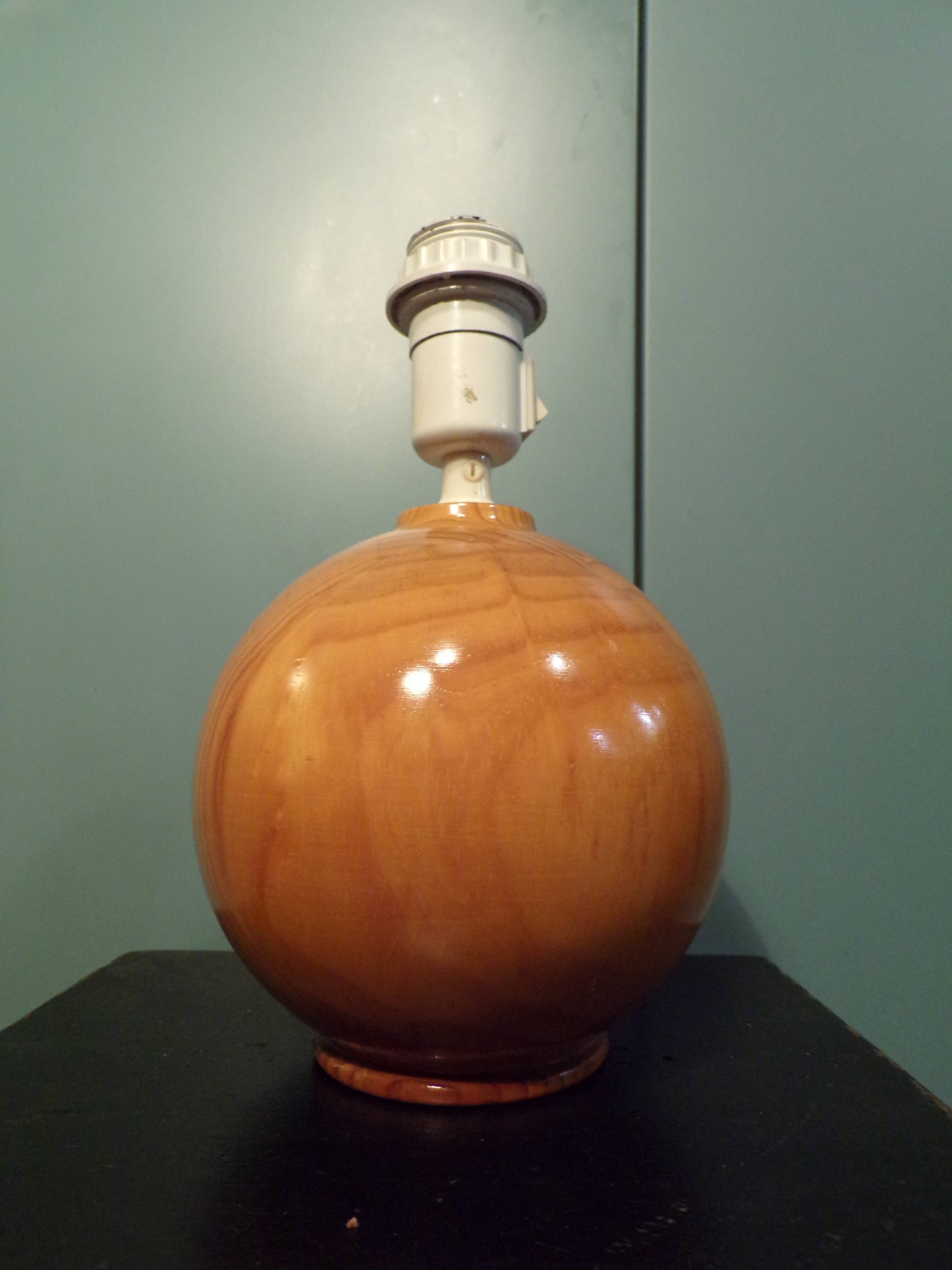 1980s pine ball lamp
