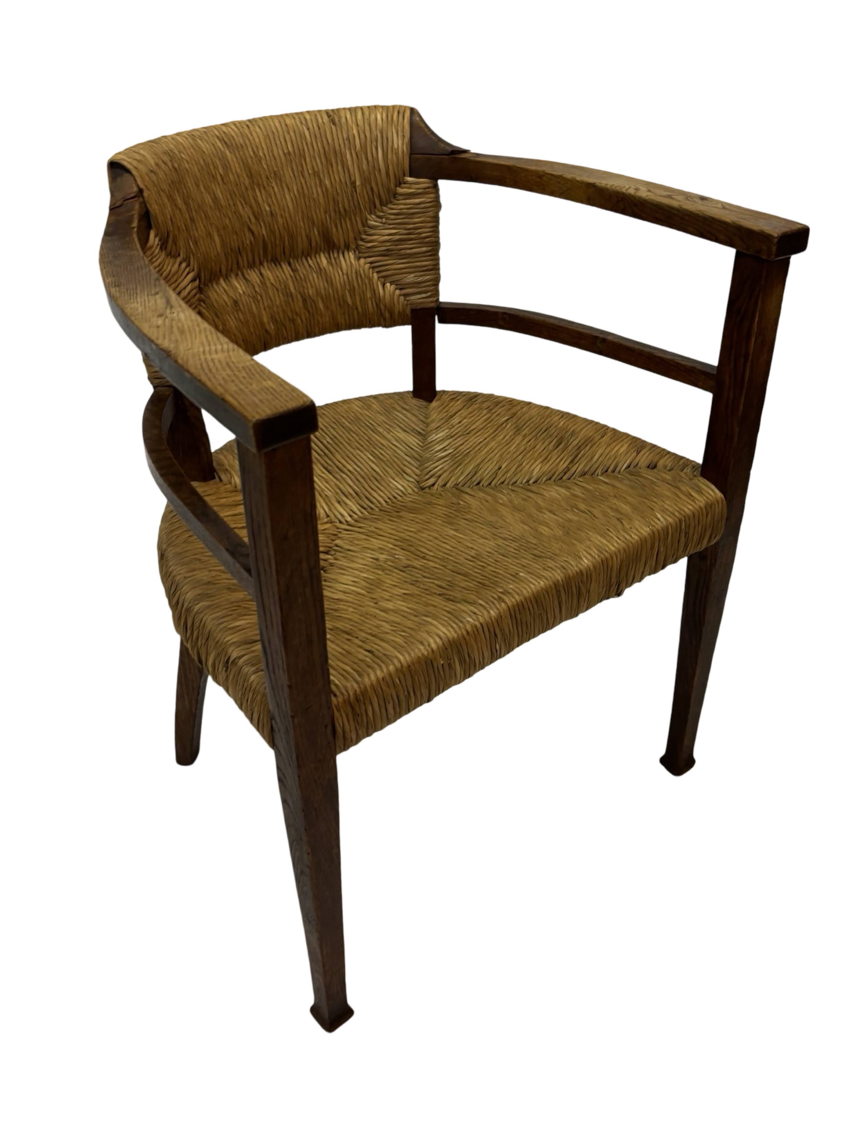 Art Deco chair minimalist oak wicker minimalist design