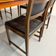 Lot of 6 Scandinavian design chairs in wood and black faux leather an70.