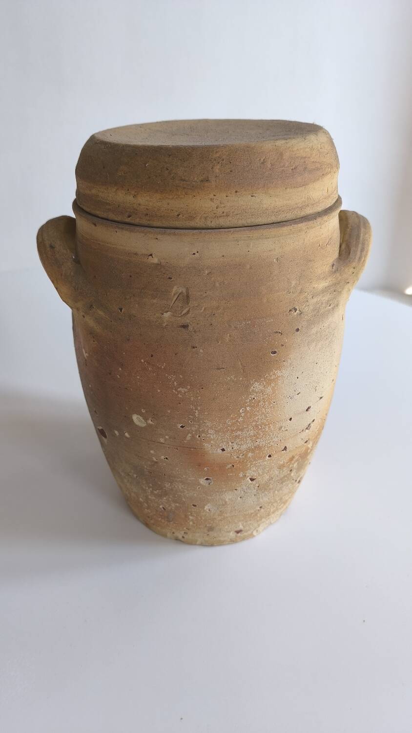 Pottery, old stoneware salt cellar