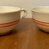 Sarreguemines earthenware coffee cups