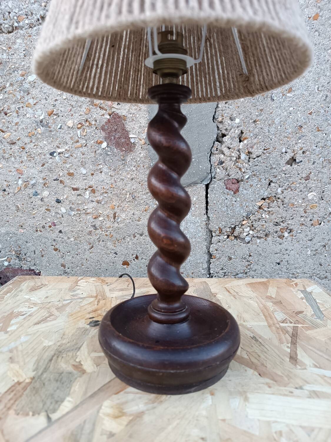 Turned wooden lamp 1950