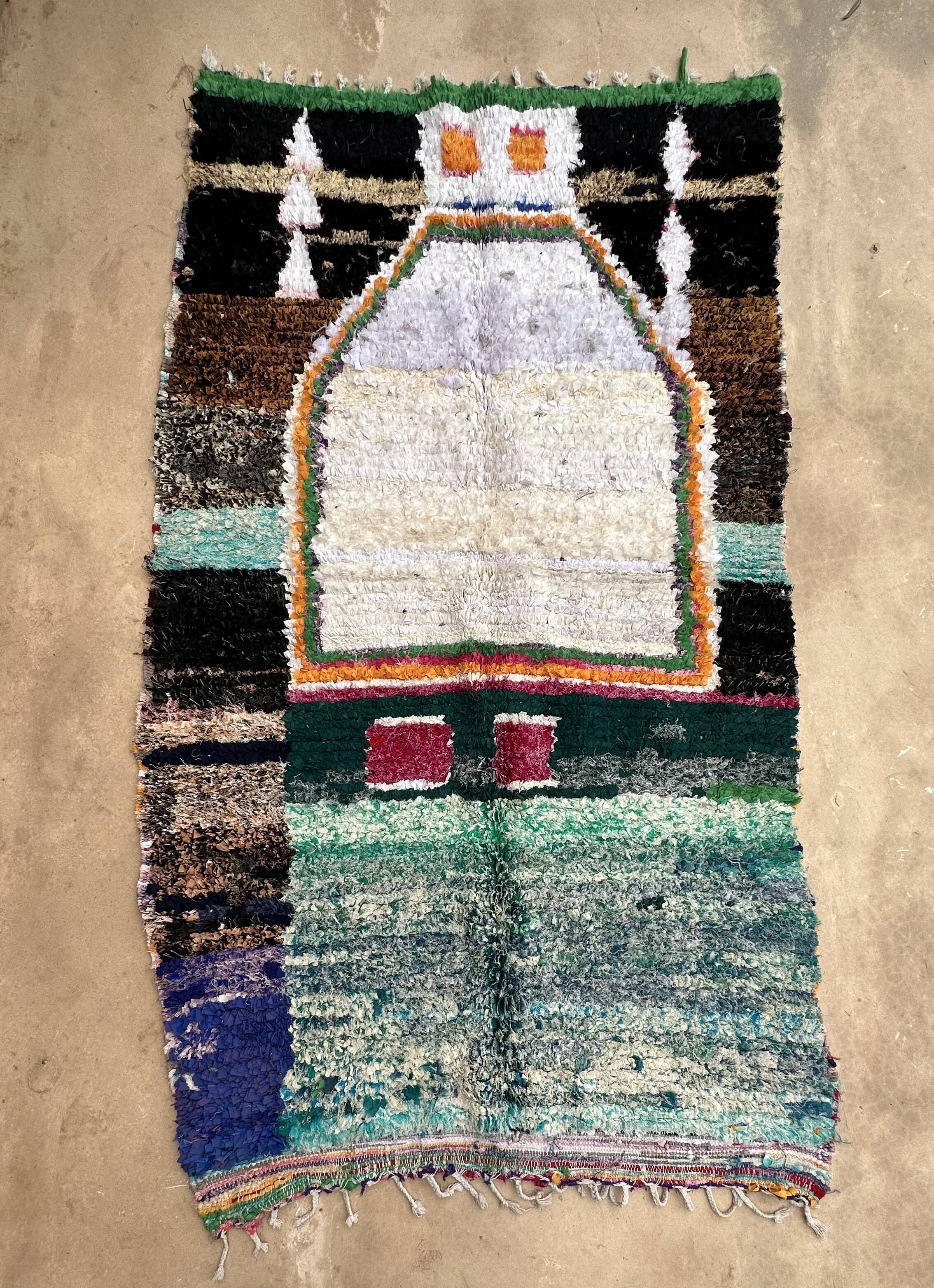 Boucherouite carpet - 121 x 226 cm