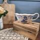 Petite saucière Digoin Bernadette – Faïence ancienne décor bleu campagne