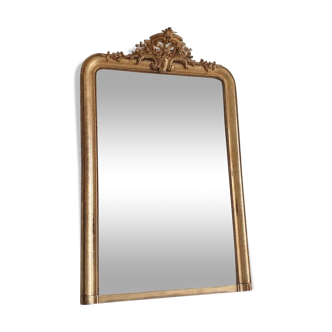 Golden mirror with pediment 98x151cm