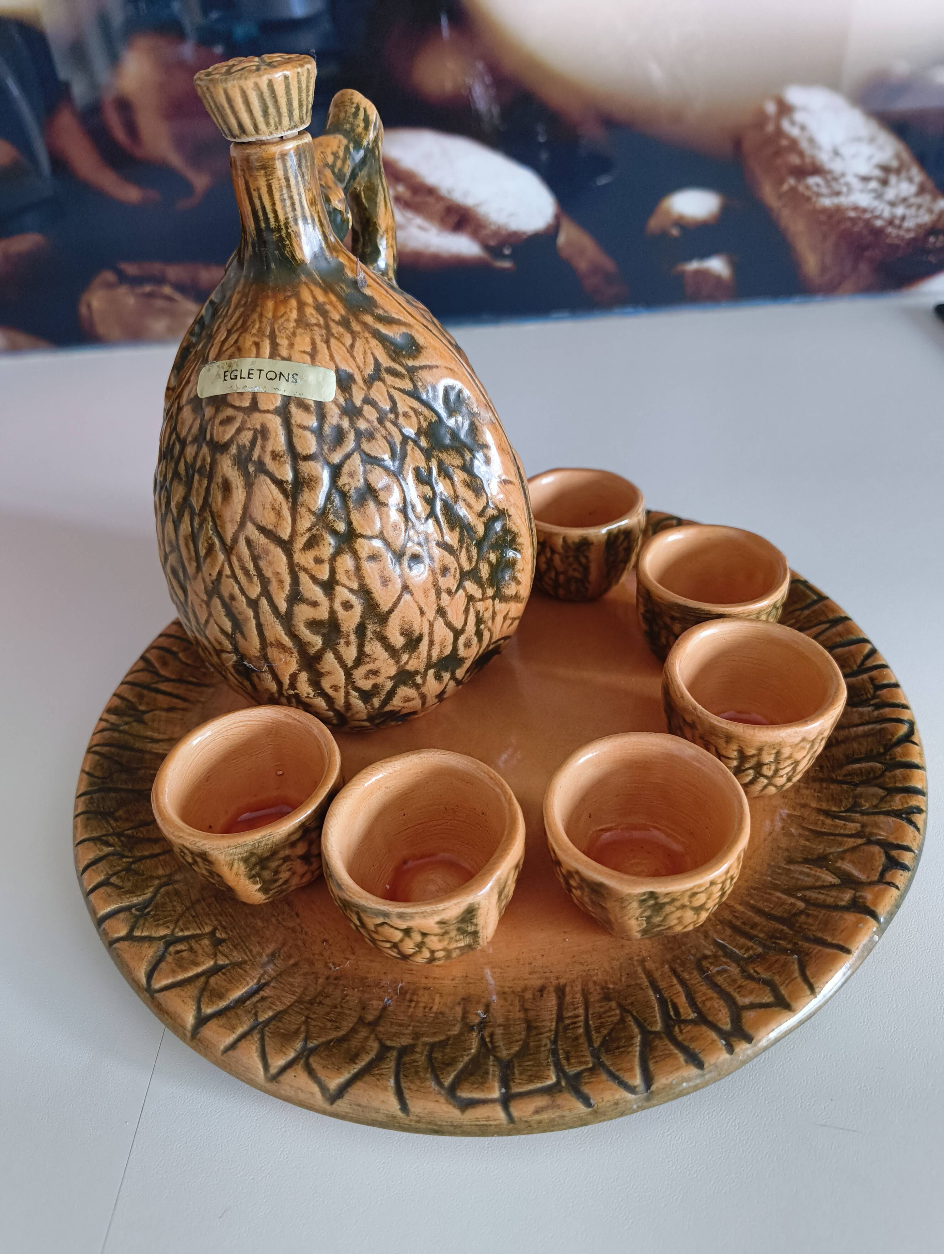 Liqueur service signed Bruno Dose – Céramique du Breuil, 20th century