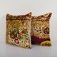 Set of 2 vintage velvet cushion covers 51x51 cm